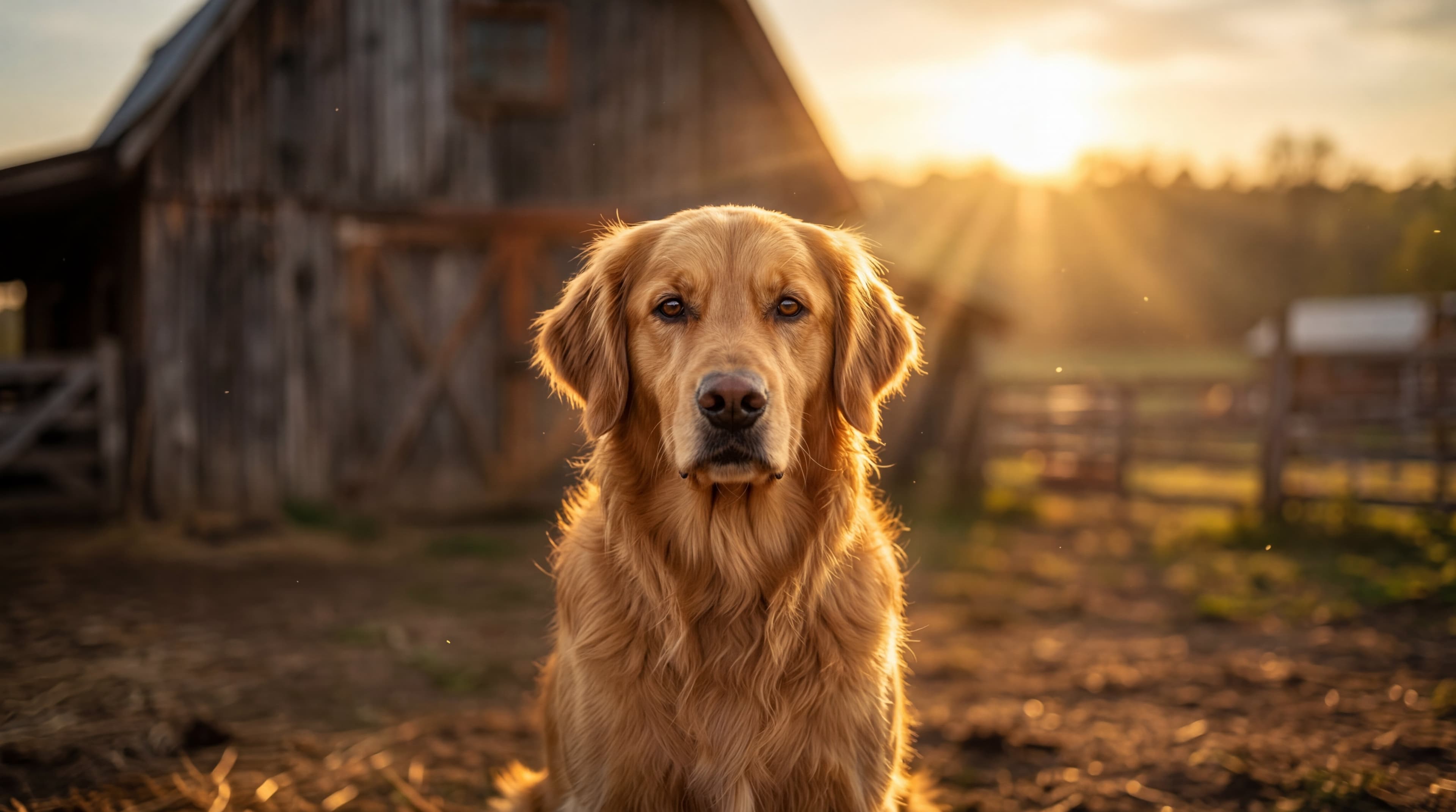 Golden retriever at Bark Barn Farm
